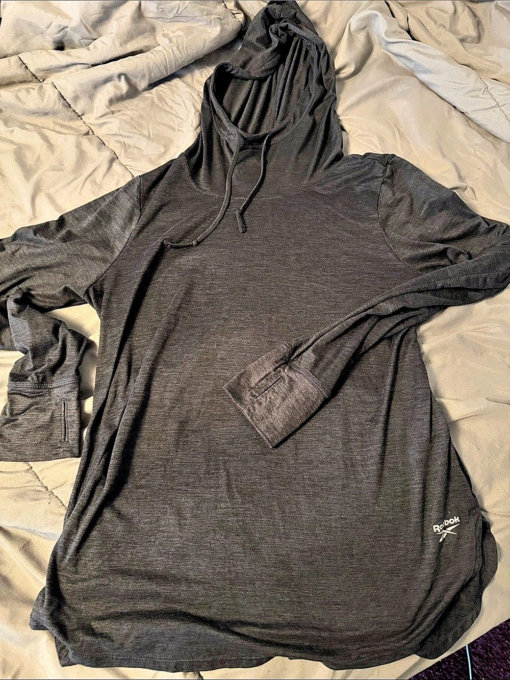 Reebok Women's Athletic Cowl Neck Pullover Long Sleeve With Thumb Holes Athletic